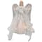12" Lighted Silver & White Angel with Wings Christmas Tree Topper, Clear Lights